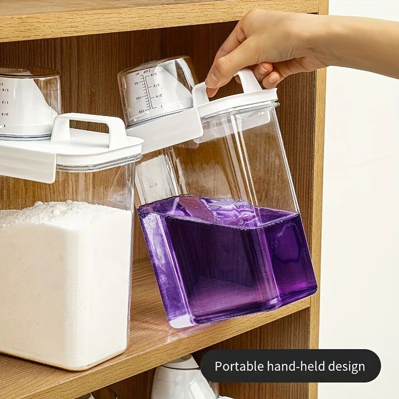 Airtight Laundry Detergent Storage Container with Measuring Cup