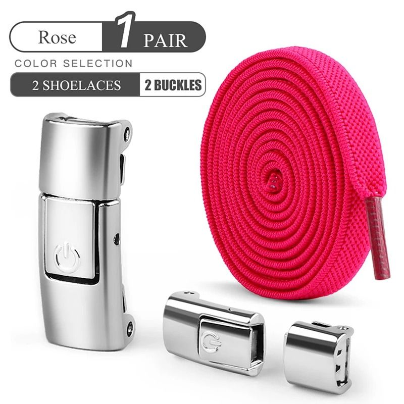 8mm No-Tie Elastic Shoelaces – Press Lock Flat Sneaker Laces