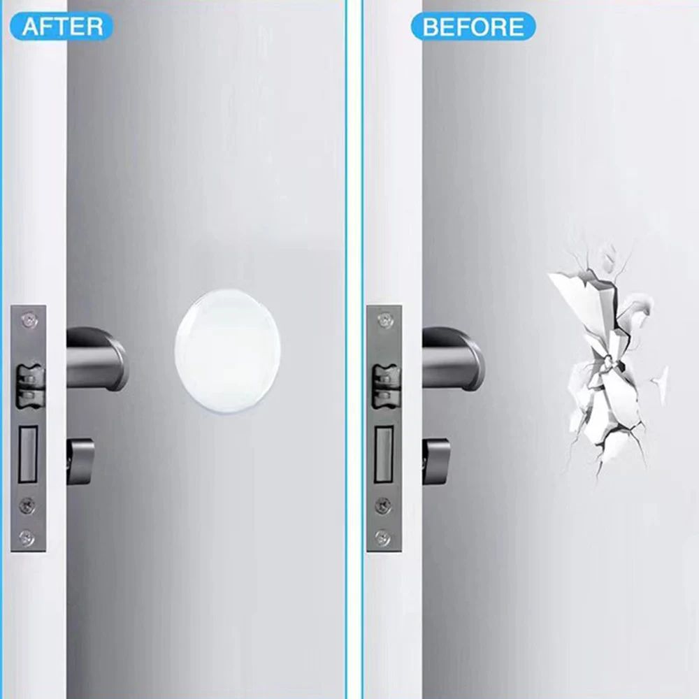 Transparent Silicone Door Stopper Bumpers – Self-Adhesive Wall & Door Handle Protectors