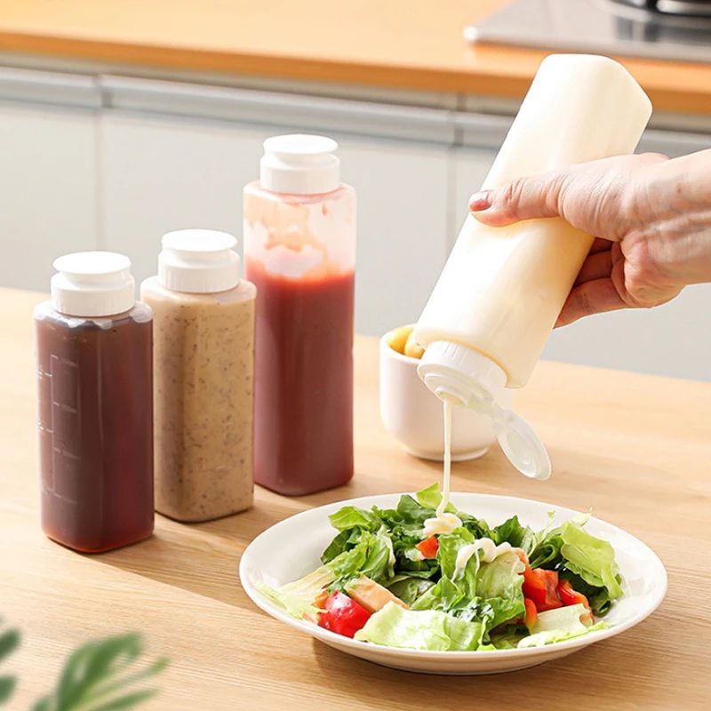 Clear Condiment Squeeze Bottle for Sauce and Dressing