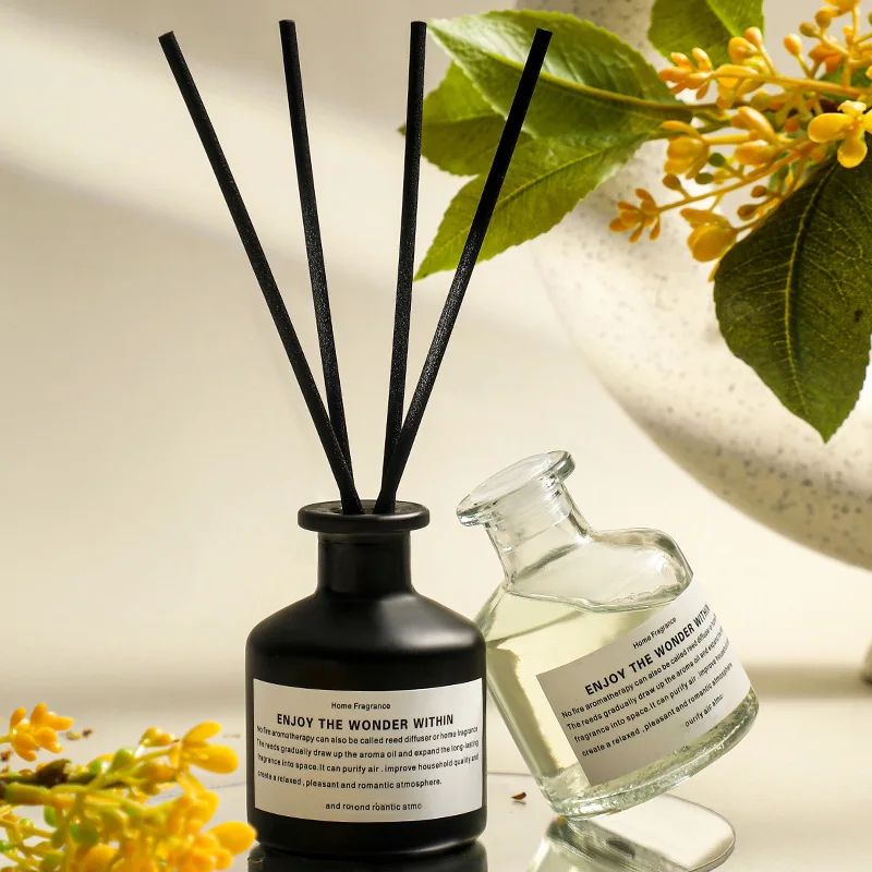 1.69 fl oz Freesia Jasmine Reed Diffuser Set – Flameless Home Fragrance Oil with Rattan Sticks