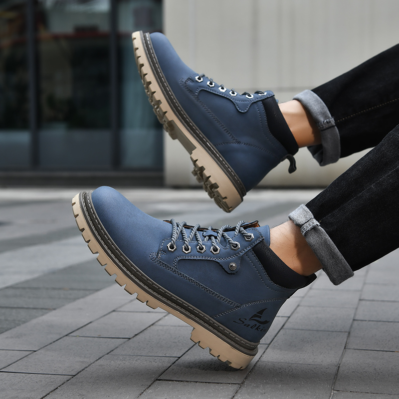 Premium Handmade Men Boots, Leather Ankle Winter Shoes for Hiking, Outdoor Work & Casual Wear with Anti Slip Design