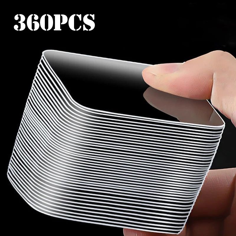 Transparent Nano Double Sided Tape – Waterproof, Non Marking Wall Adhesive Stickers for Home Organization, 180/360pcs