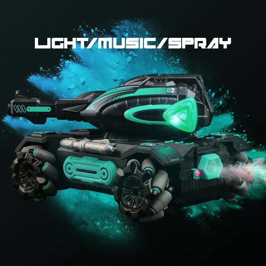 RC Spray Car Four Wheel Stunt Tank Toy with Water Mist and Watch Remote Control