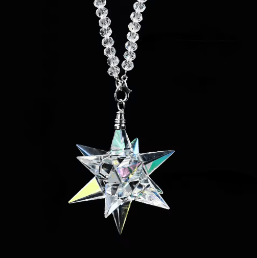 AB Crystal Meteor Hanging Pendant – Rainbow Maker Car Mirror Decor