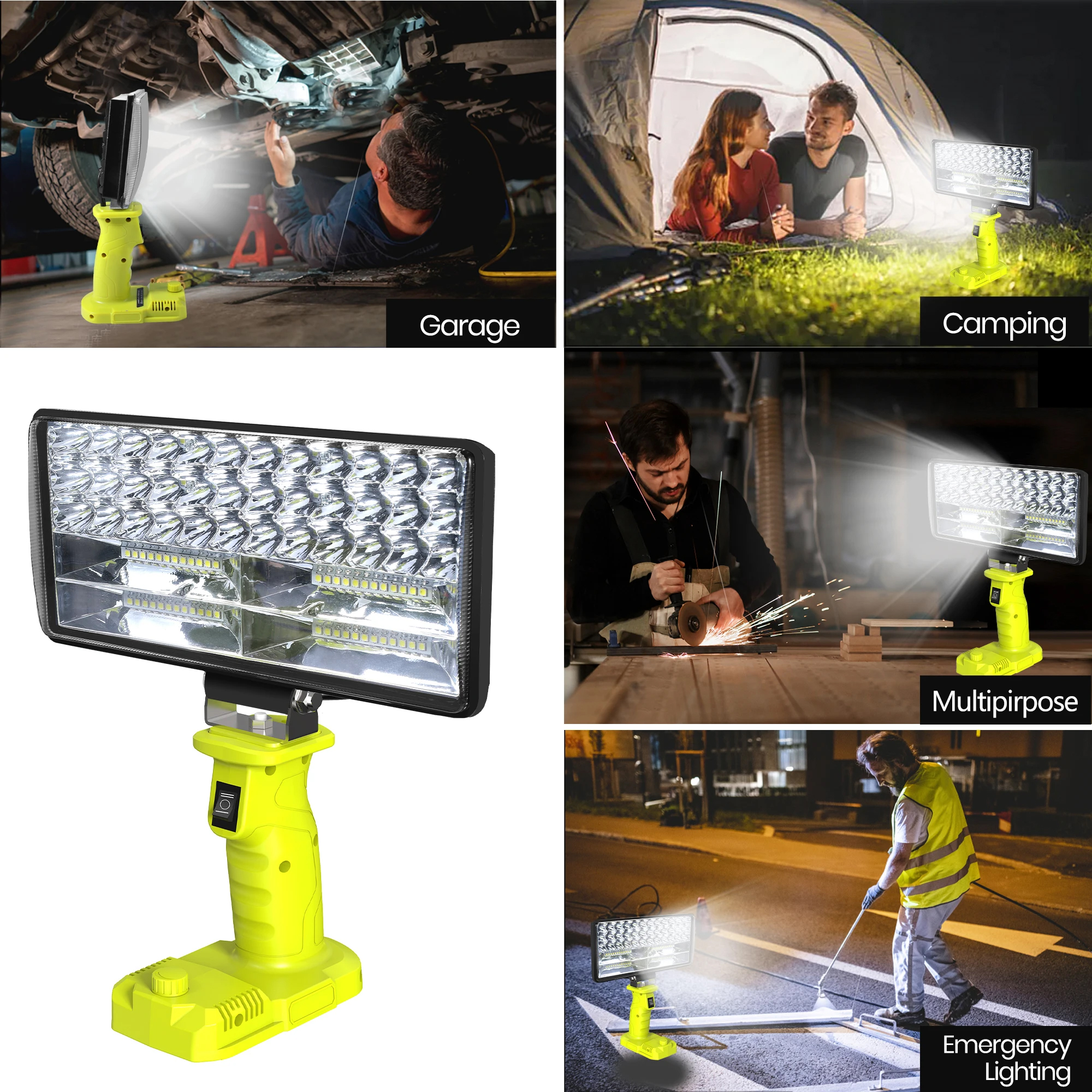 Portable Outdoor LED Work Light & USB Power Bank for Ryobi Batteries