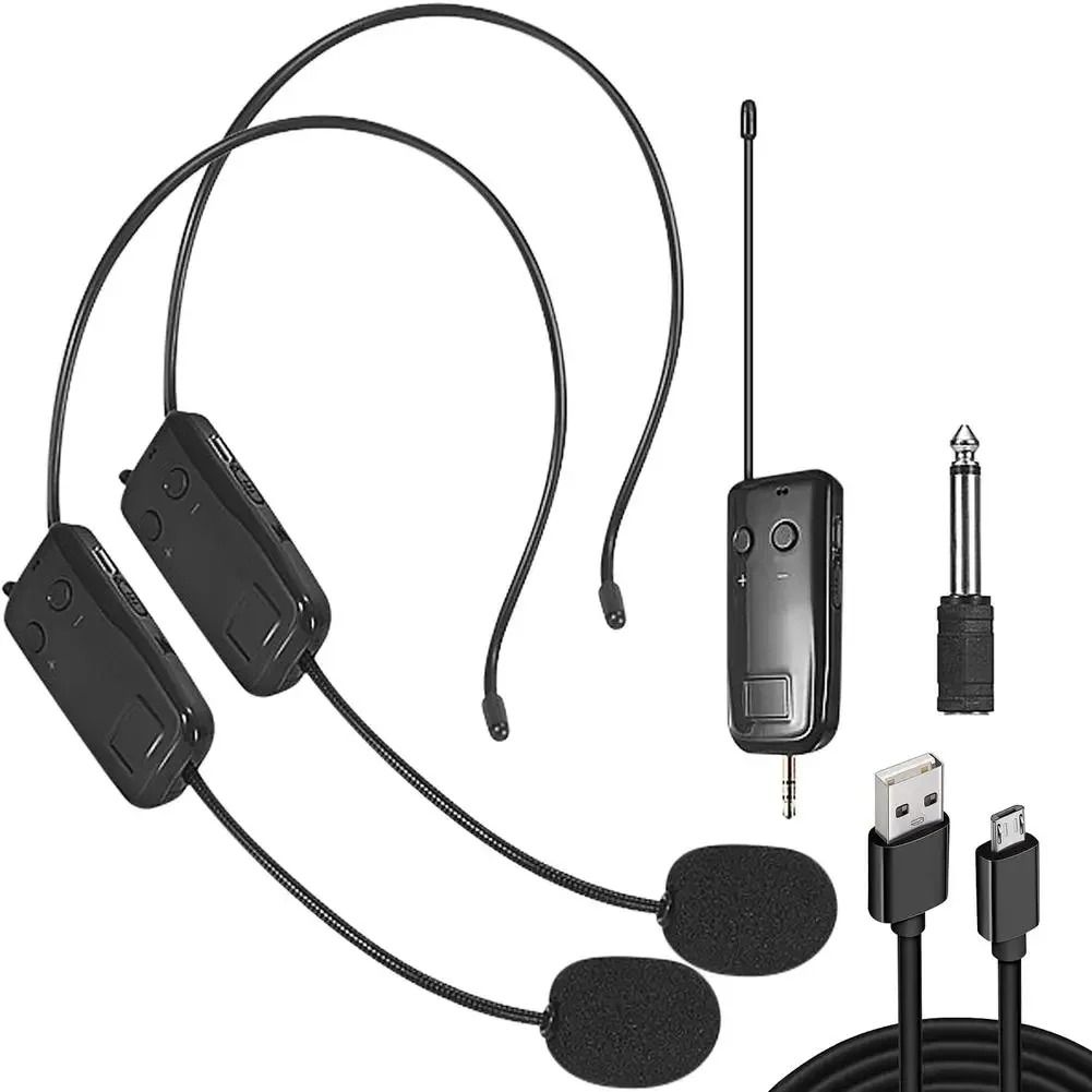 2.4G Wireless Headset Microphone with Transmitter and Receiver