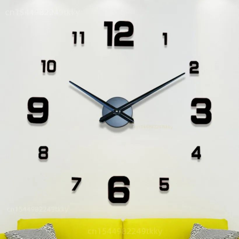 3D DIY Wall Clock Luminous Frameless Modern Wall Clock Decor