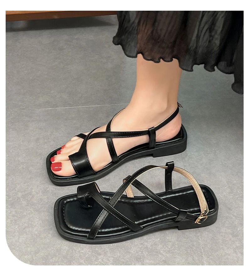 Modern Elastic Band Rome Sandals – Simple Fashionable Summer Beach Flats
