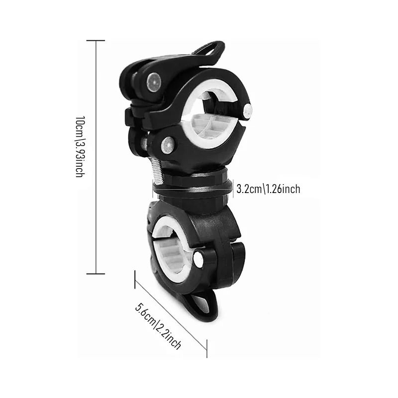 360 Rotatable Bicycle Flashlight Holder and Quick-Release Headlight Mount