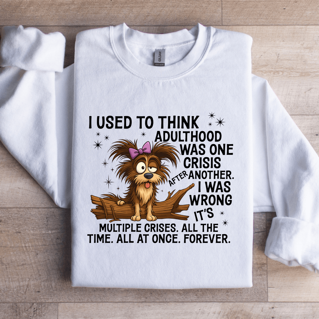 I Used To Think Adulthood Was One Crisis After Another Sweatshirt