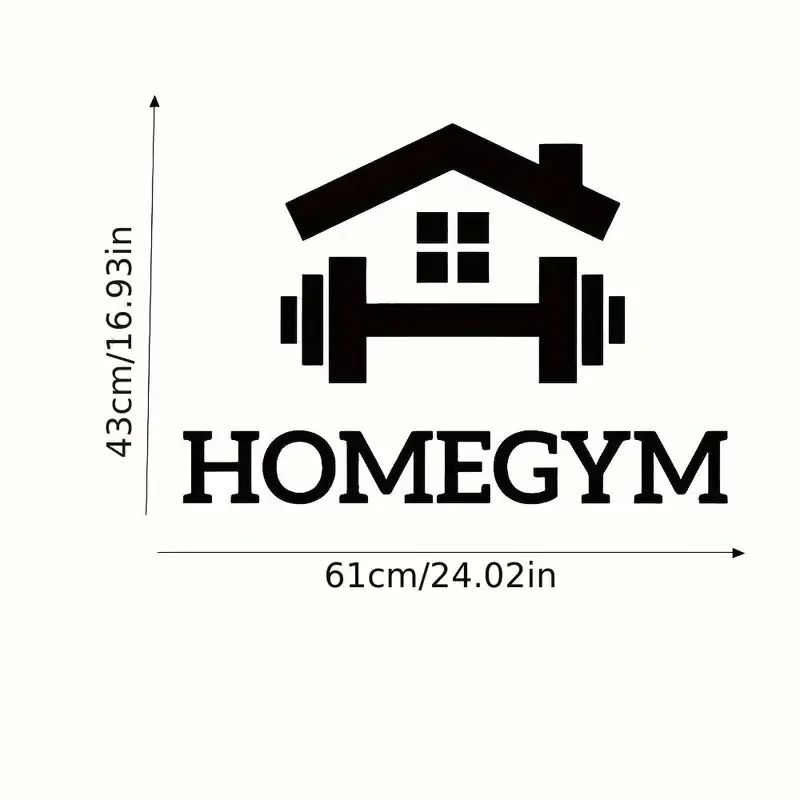 Barbell Gym Wall Sticker – Self-Adhesive Fitness Wall Decal for Home Gym & Workout Room Decor