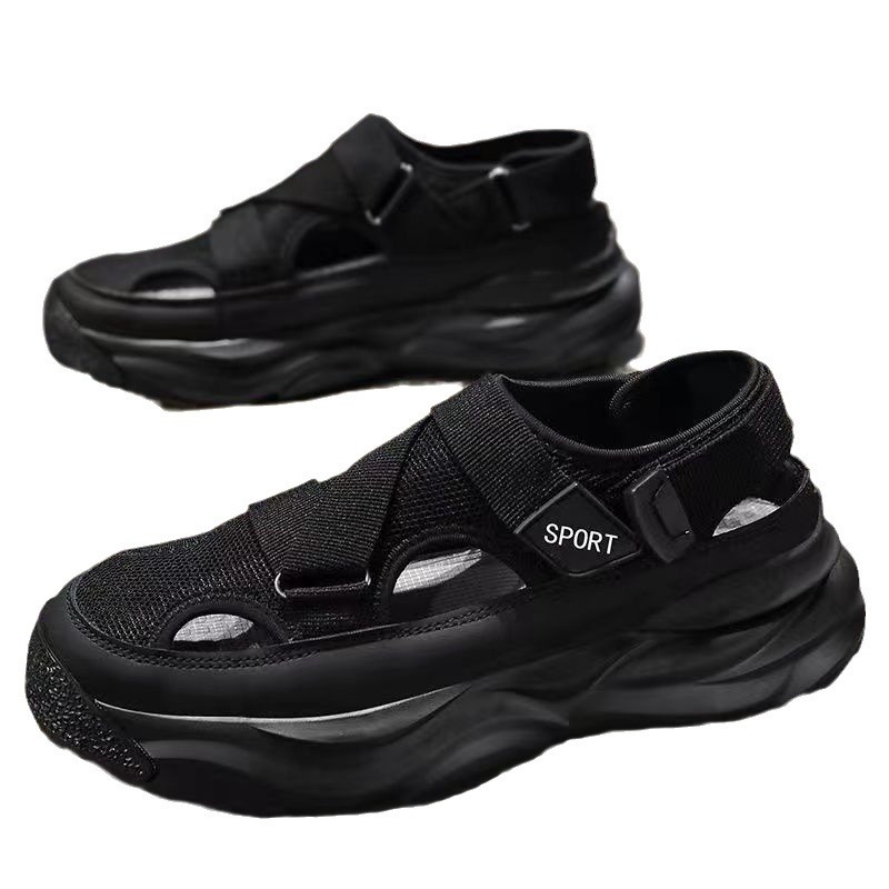 Comfortable Height Platform Summer Mens Sandals, Non-slip Thick Soled Sports Slides for Street Style & Outdoor Hiking