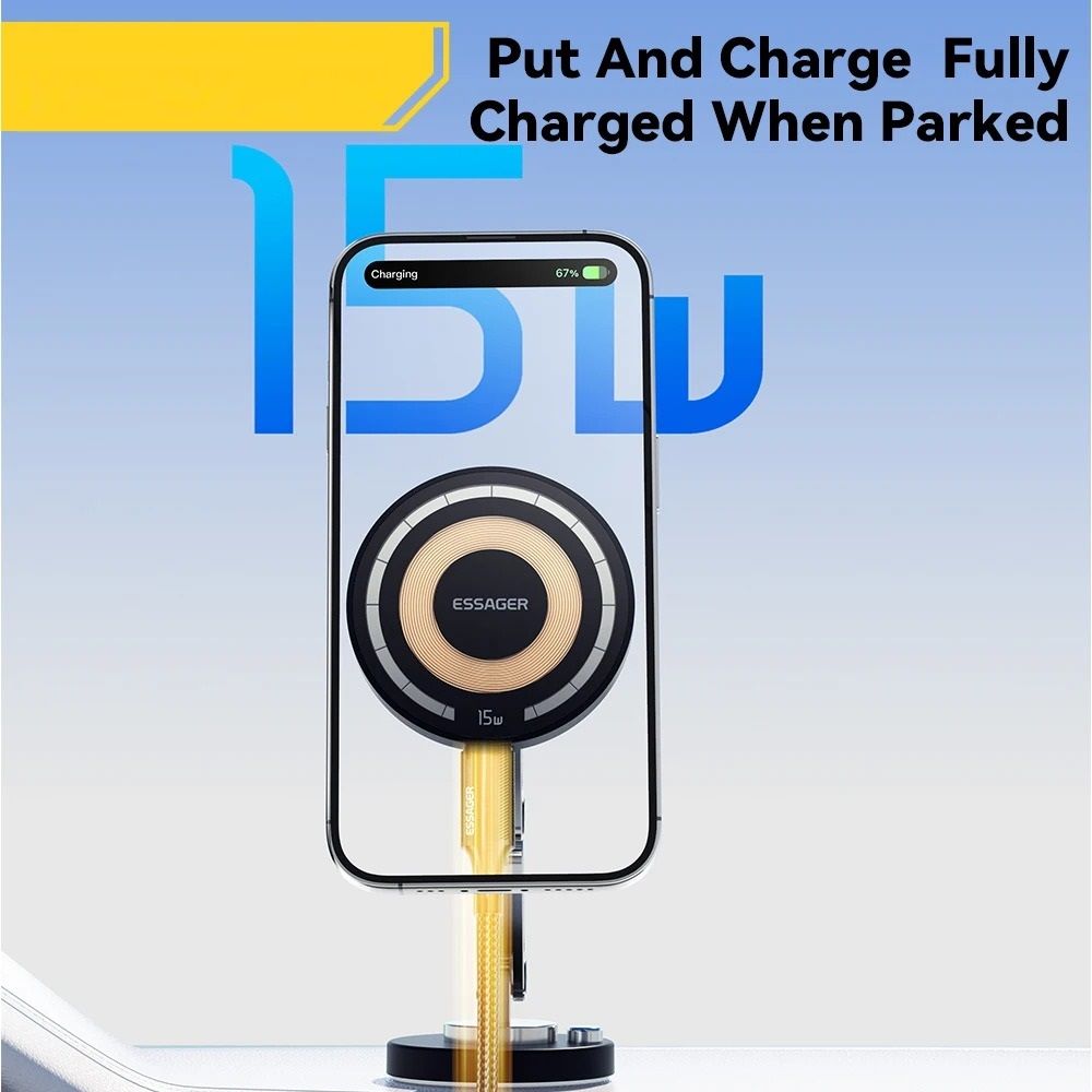 Magnetic Wireless Car Phone Holder with 15W Fast Charging