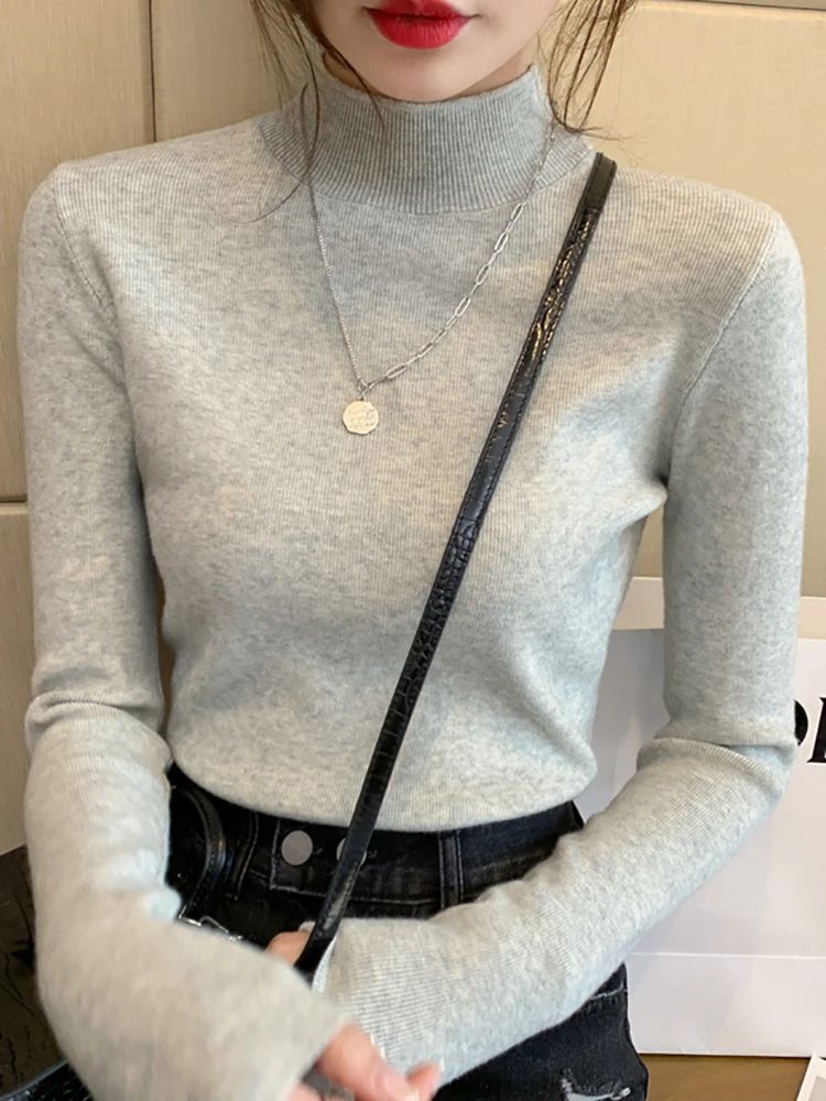 AOSSVIAO Womens Stretch Turtleneck Sweater
