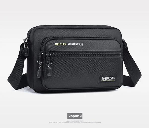 Mens Crossbody Bag Multi Layer Casual Shoulder Bag with Soft Handle