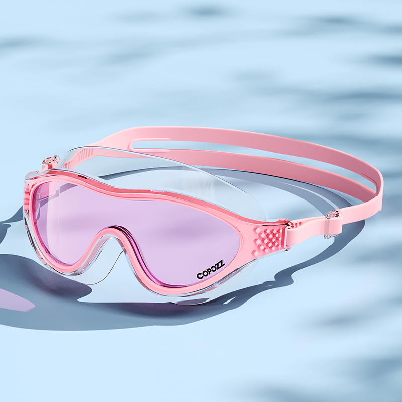 Anti Fog Swimming Goggles with UV Protection Large Frame Adjustable Silicone Fit