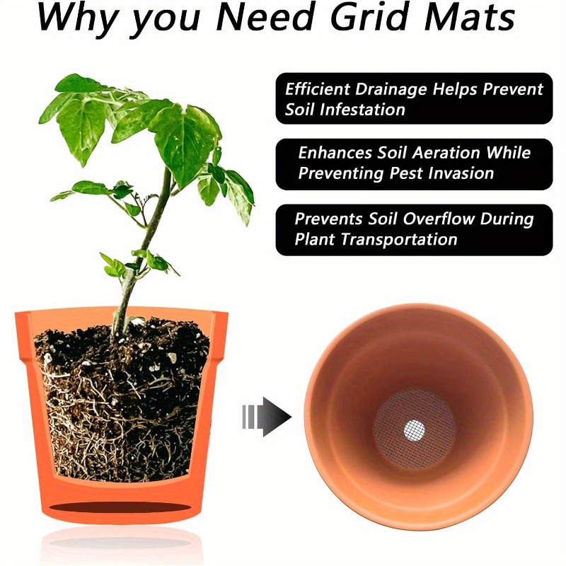 Leakproof Drainage Gasket Net, Breathable Flower Pot Mesh Pad Mat