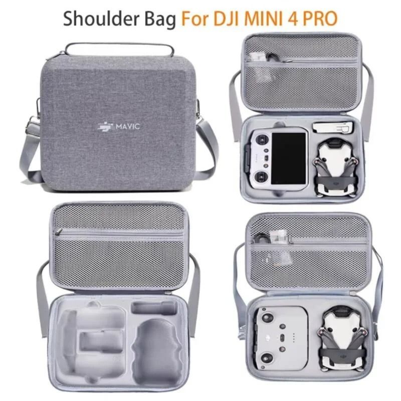Portable Shoulder Storage Bag Carrying Case for DJI Mini 4 Pro Drone and RC Controllers