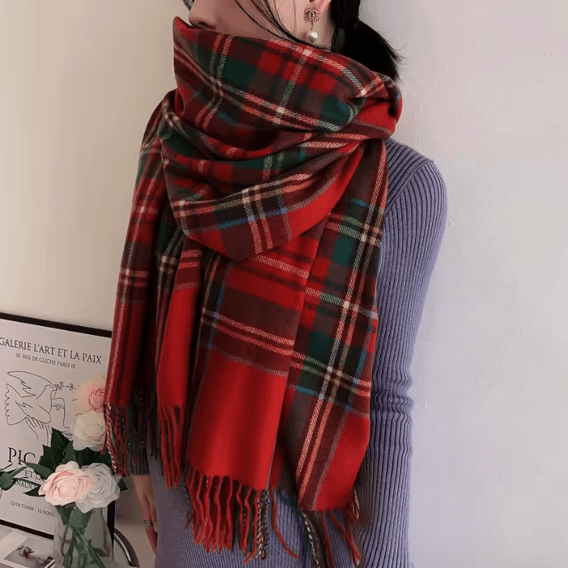 Womens Scottish Tartan Plaid Scarf – Soft Warm Long Wrap Shawl