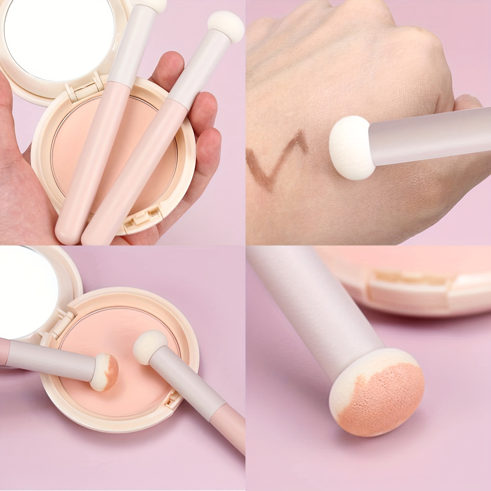 Makeup Brushes Set Soft Mushroom Sponge Head, Concealer Brush, Lipstick Lip Powder Puff, Foundation Contour Tools