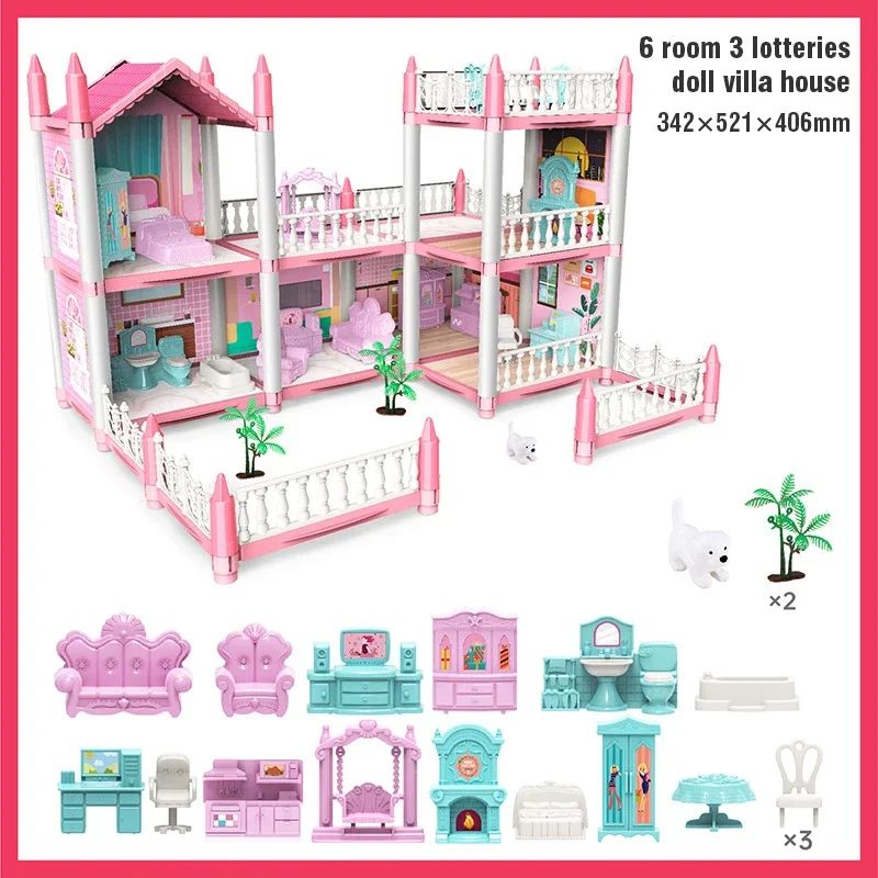 3D DIY Dream Princess Castle Villa Doll House