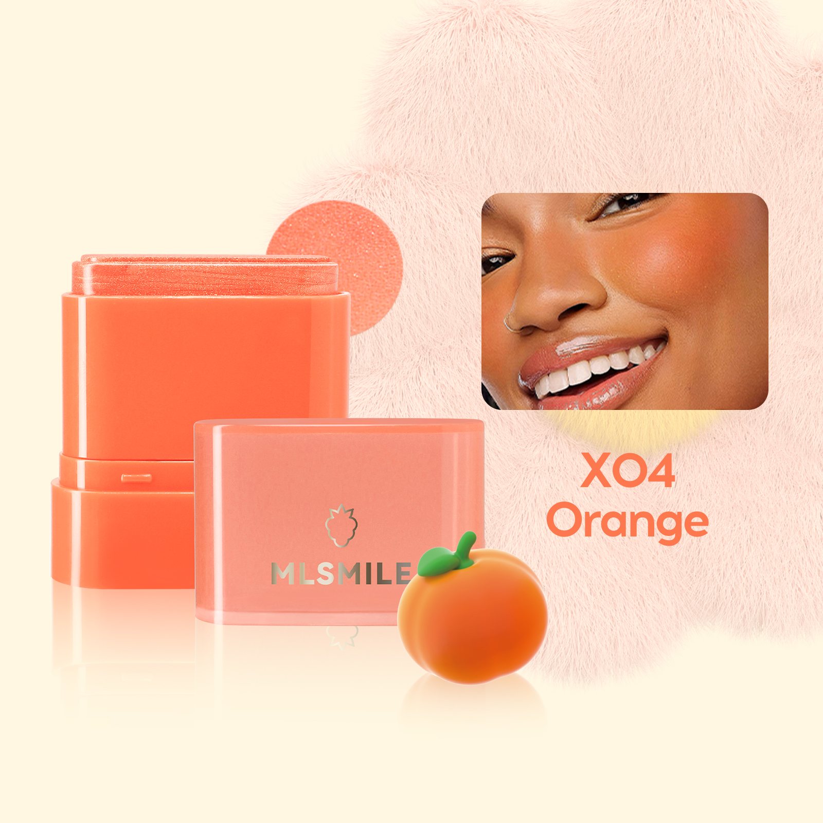 2-in-1 Flat Tube Fruit Blush & Lipstick Stick, Easy to Apply Highlighter & Contour, Multi-Use Lip & Cheek Makeup