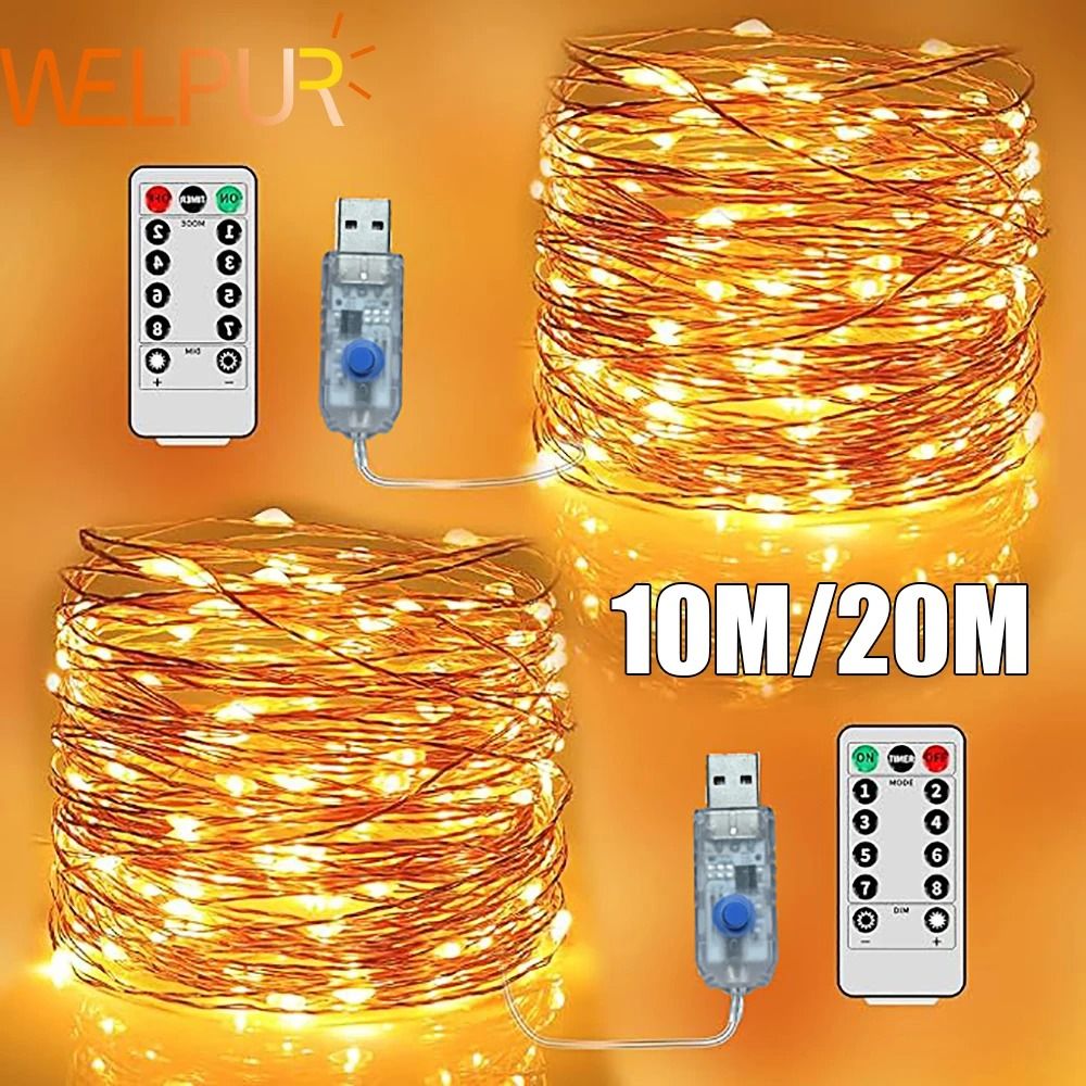 USB LED String Lights – Flexible Copper Wire Fairy Garland for Christmas, Wedding and Party Decorations