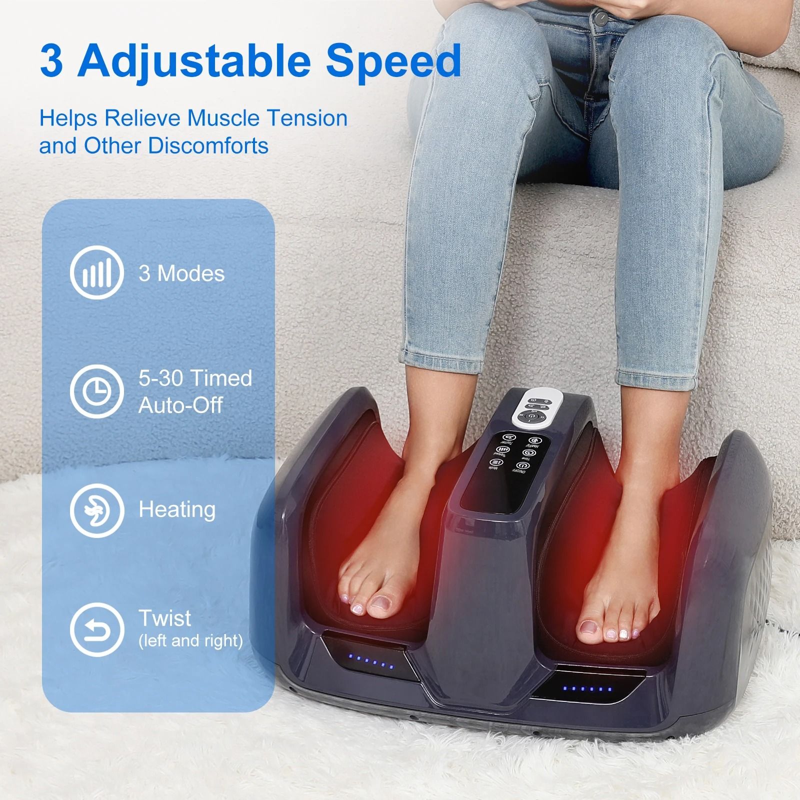 Shiatsu Foot Massager with Heat and Deep Kneading Comfort