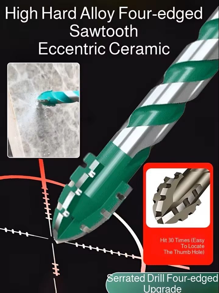 Sawtooth Eccentric Drill Bit for Tile and Concrete
