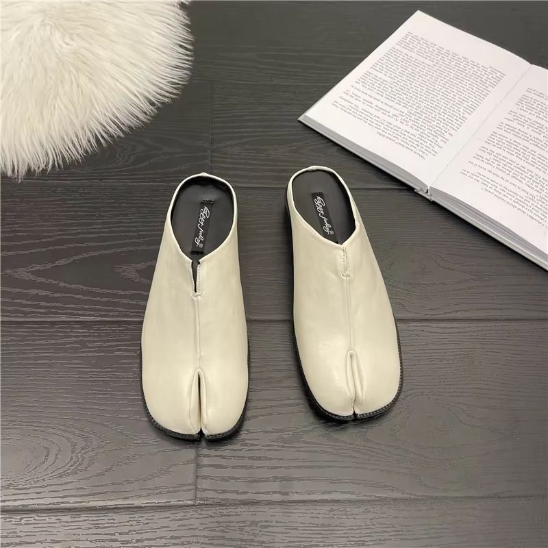 Women's Split Toe Tabi Ninja Flats Leather Casual Loafers