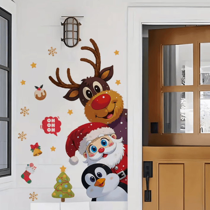 MerryMates Christmas Wall Stickers – Cute Removable Vinyl Decals for Kids Rooms