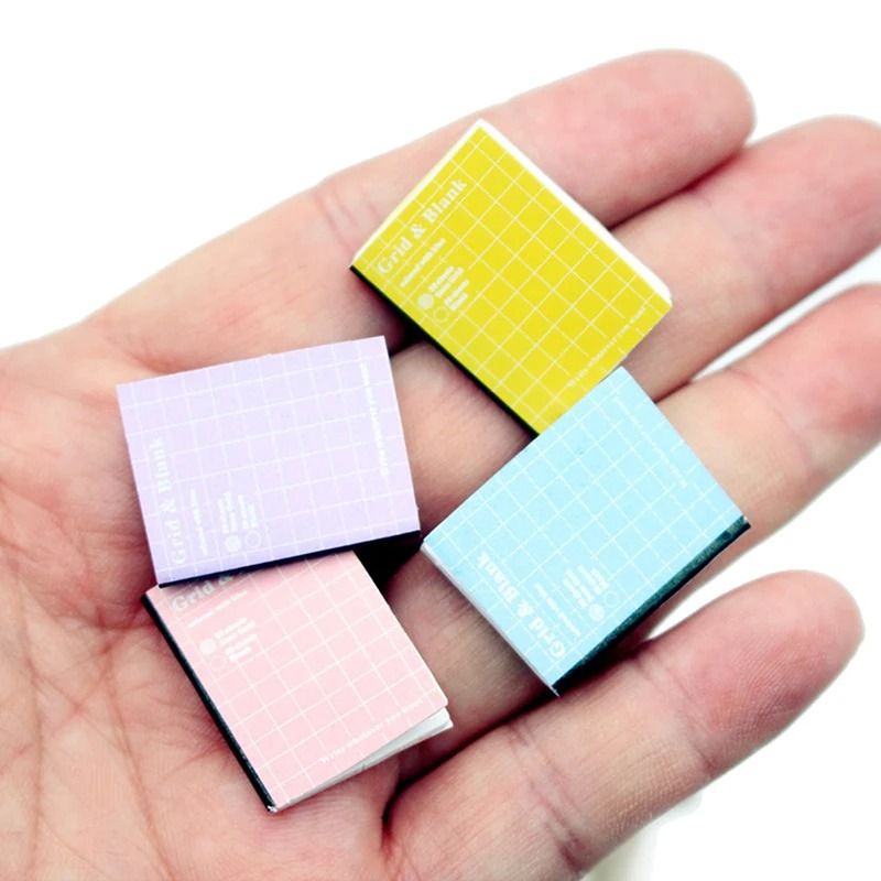 Mini Dollhouse Book Set Cartoon Study Notebook Accessories for DIY Miniature Room Decor