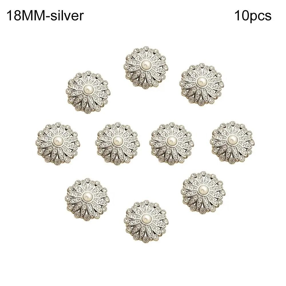 Retro Metal Pearl Button Gallery | High-Fidelity Diamond-Encrusted Clothing Accents & Sewing Jewelry