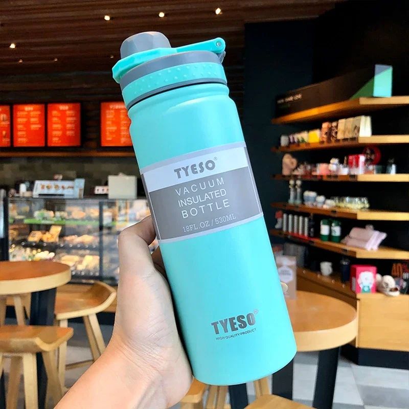 Tyeso Stainless Steel Vacuum Insulated Thermos Bottle – Leakproof Travel Water Bottle with Handle