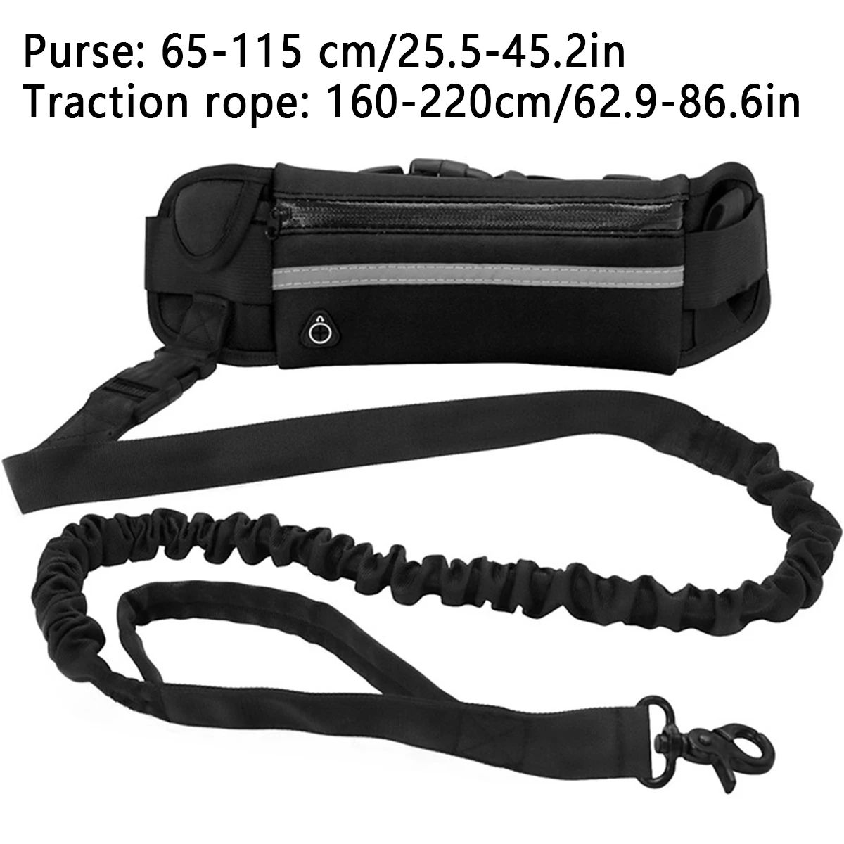 Hands-Free Running Dog Leash with Reflective Elastic Belt & Waist Bag