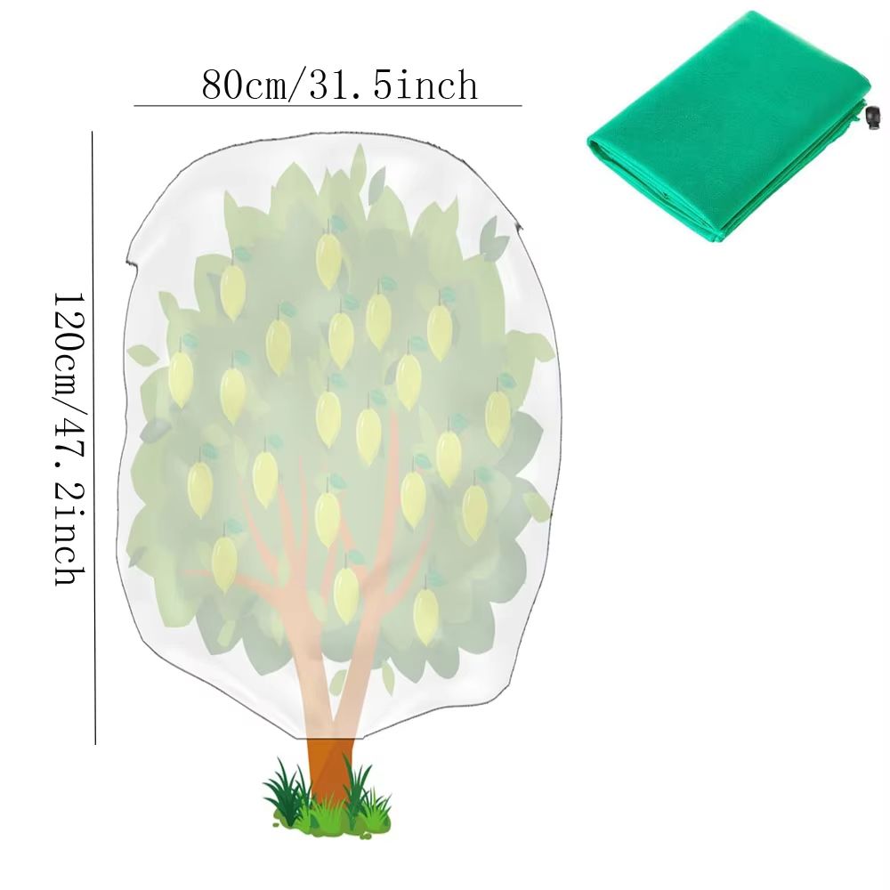 Reusable Frost Protection Plant Cover with Zipper Drawstring Anti Freeze Garden Blanket