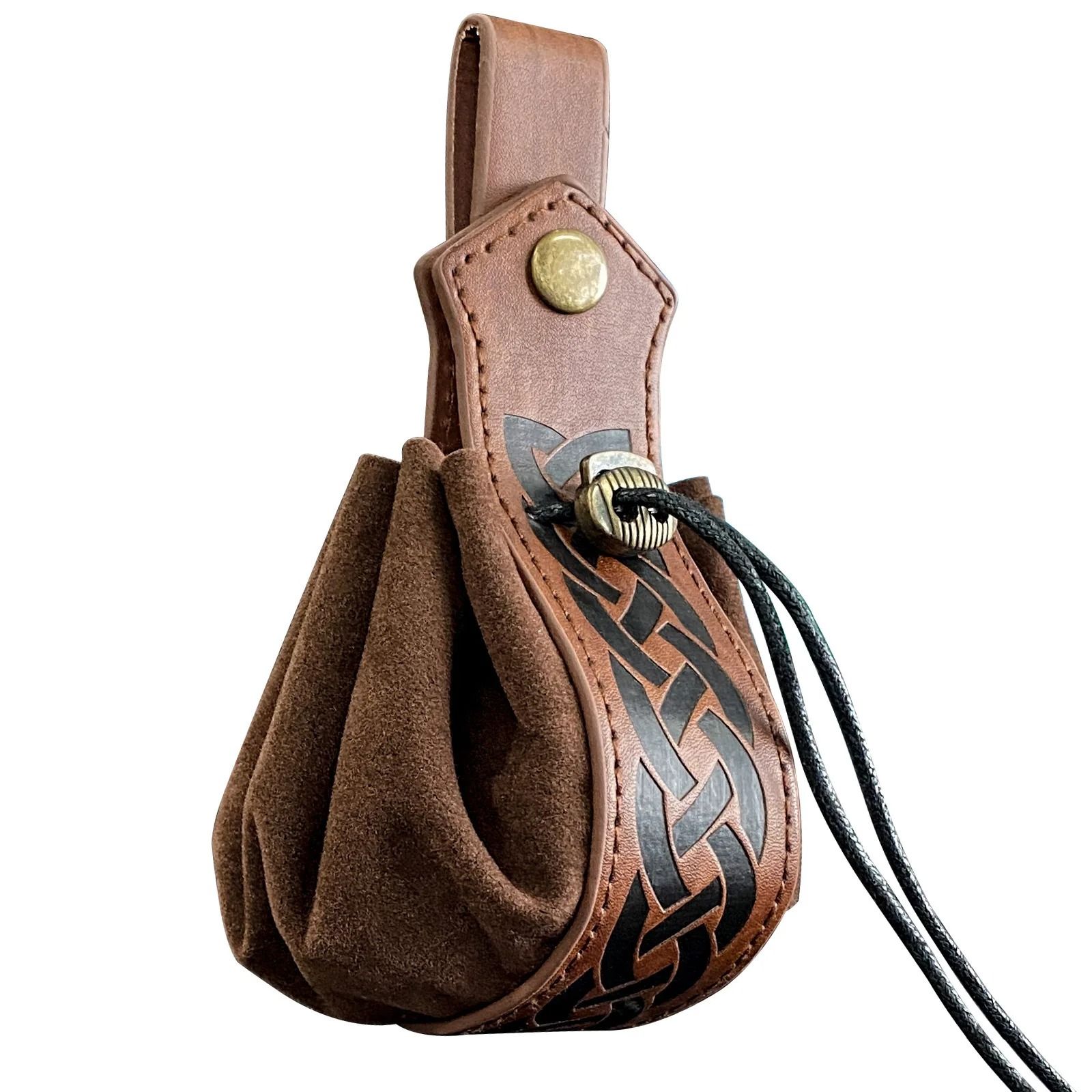 Viking Style Leather Belt Pouch Medieval Coin Bag Retro Waist Organizer