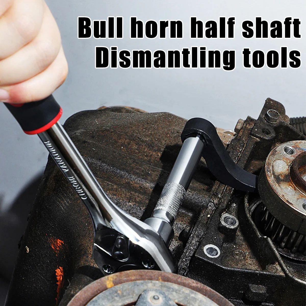 Angle Type Half Axle Disassembly Tool – Drive Pry Bar Adapter for Open-End Wrenches CV Axle Half Shaft Removal Tool
