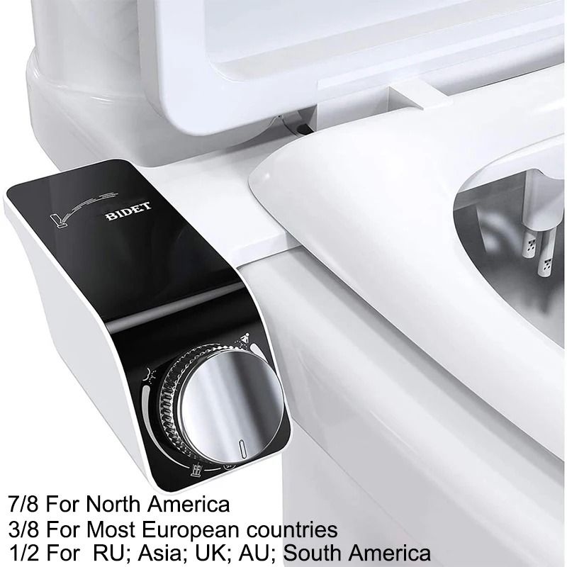 Non-Electric Bidet Toilet Seat Attachment with Dual Nozzles