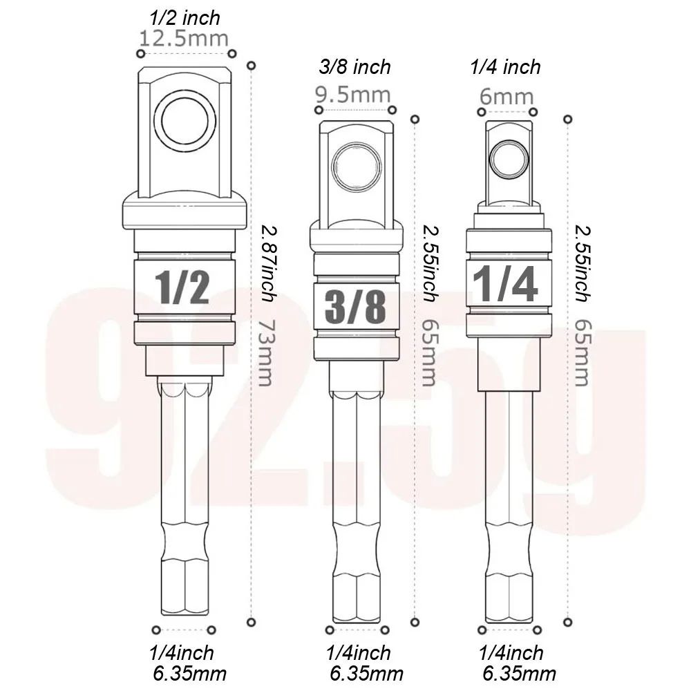 105 Degree Angle Socket Adapter Extension Set
