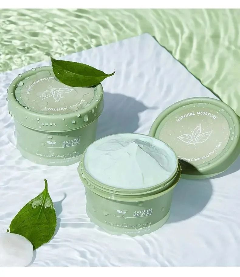 Green Tea Ice Mud Mask Cleansing Moisturizing Oil Control Blackhead Removal Facial Mask 120g