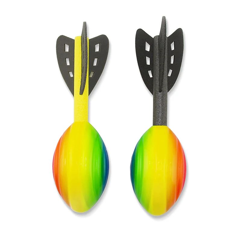 11.42 in Rainbow Foam Spiral Rocket Football – Long Distance Throwing Outdoor Dart Toy