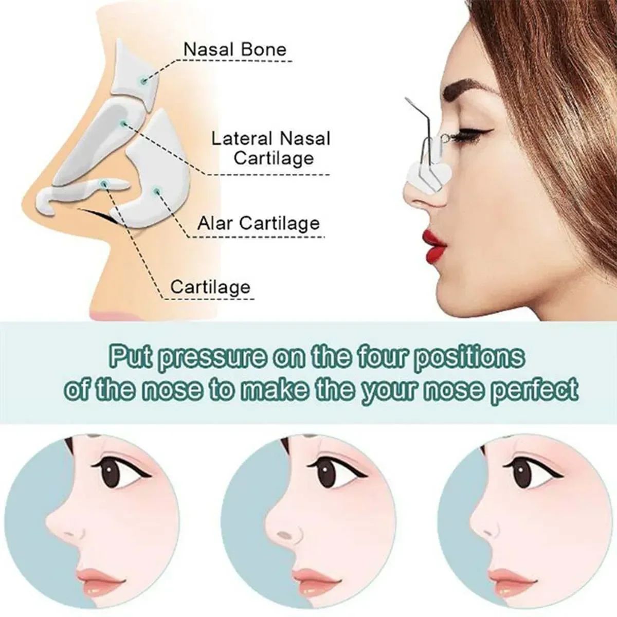 3D Nose Clip Shaper – Non-Surgical Nose Bridge Heightening & Alar Slimming Tool