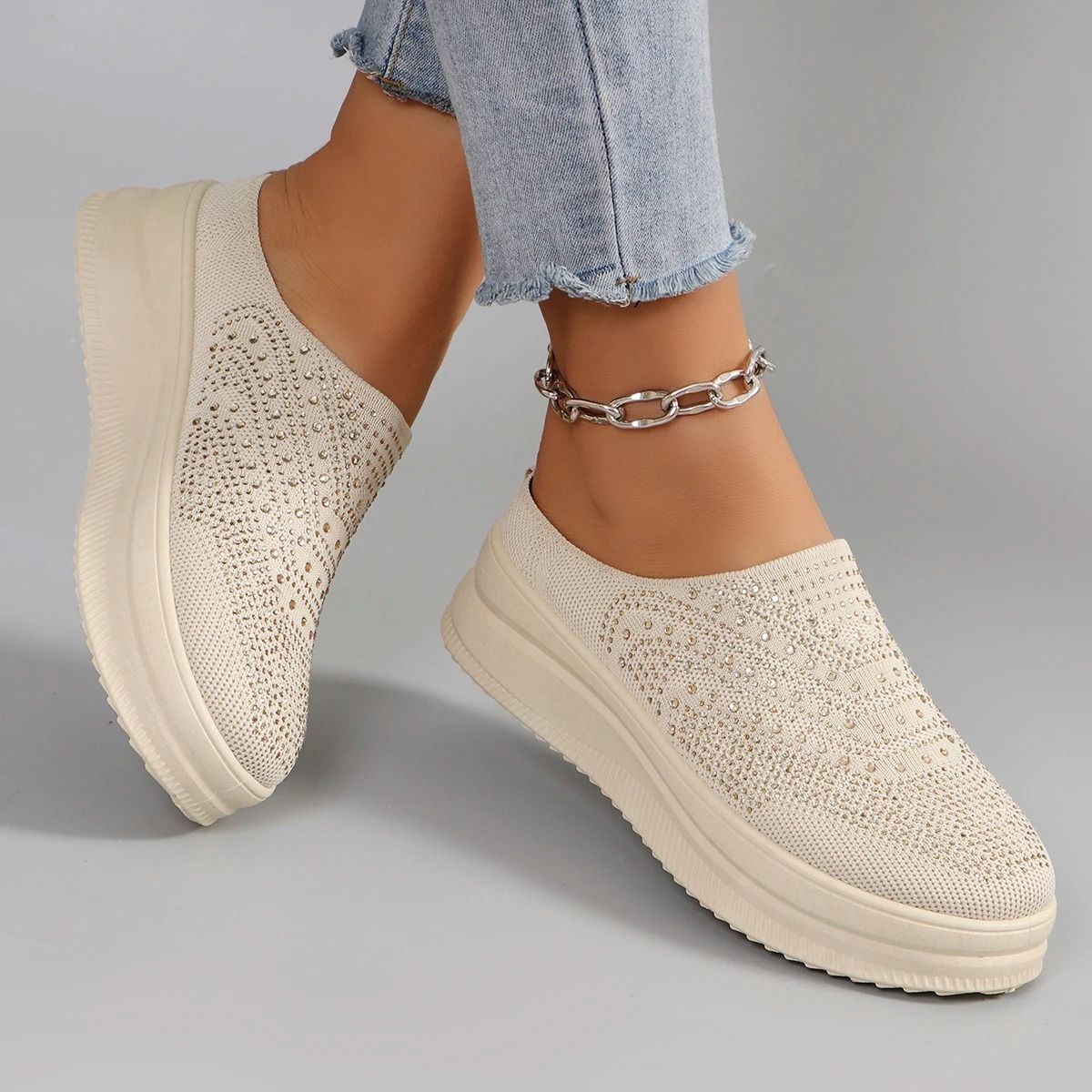 Womens Summer Breathable Mesh Flat Shoes Lightweight Casual Sneakers