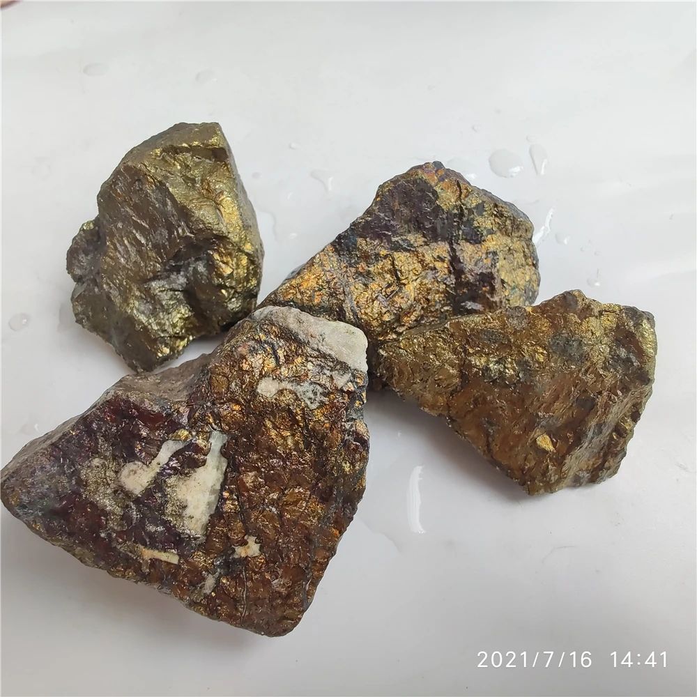 Natural Chalcopyrite Crystal Ore Specimen Gold Silver Copper Mineral Teaching Display Stone
