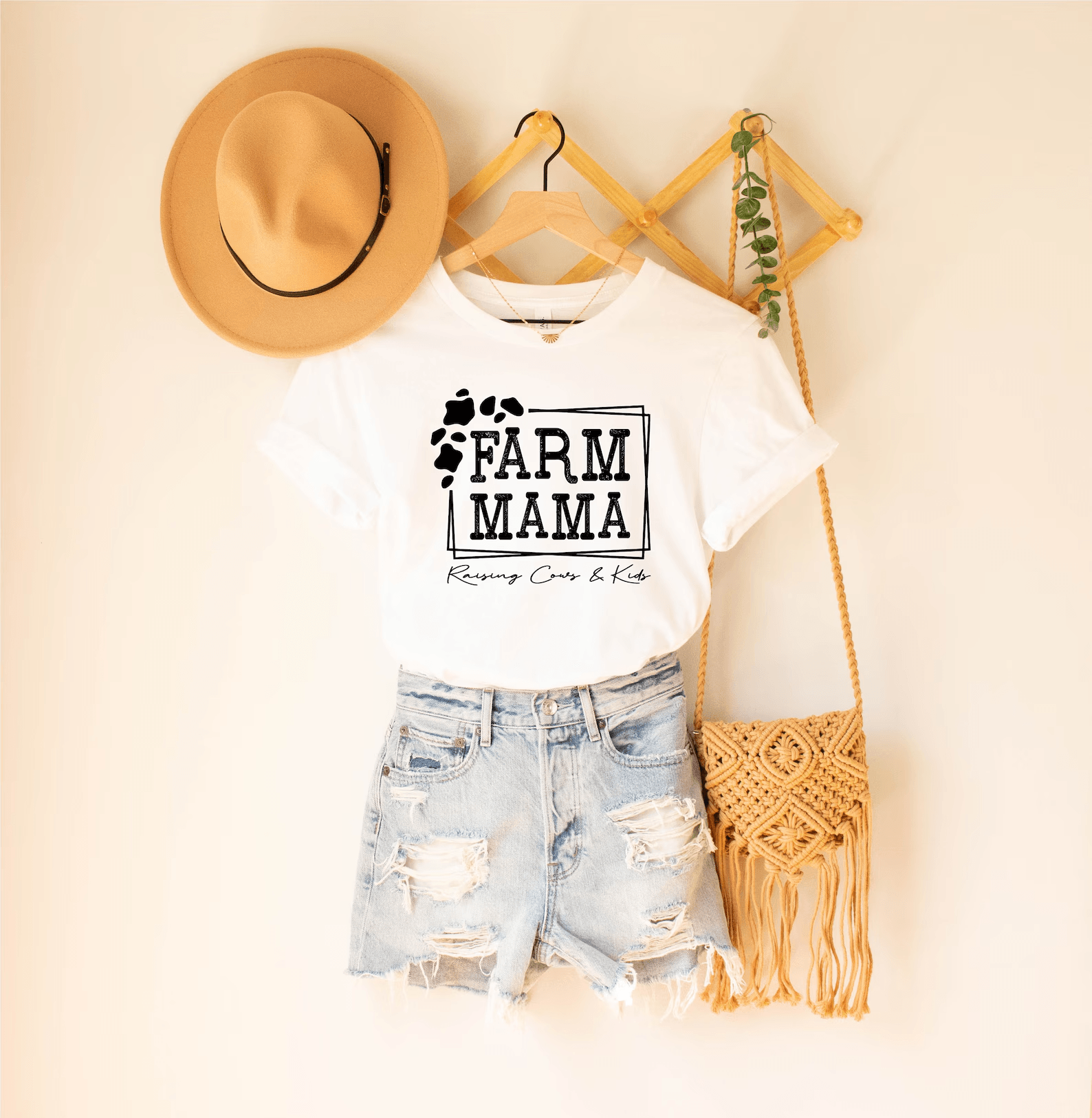 Farm Mama Raising Cows and Kids Shirt Cute Farm Life Tee Country Mom Gift