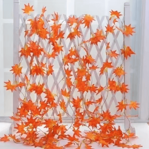 2.3M Artificial Maple Leaf Garland – Vibrant Autumn Maple Leaf Vine for Seasonal Decor