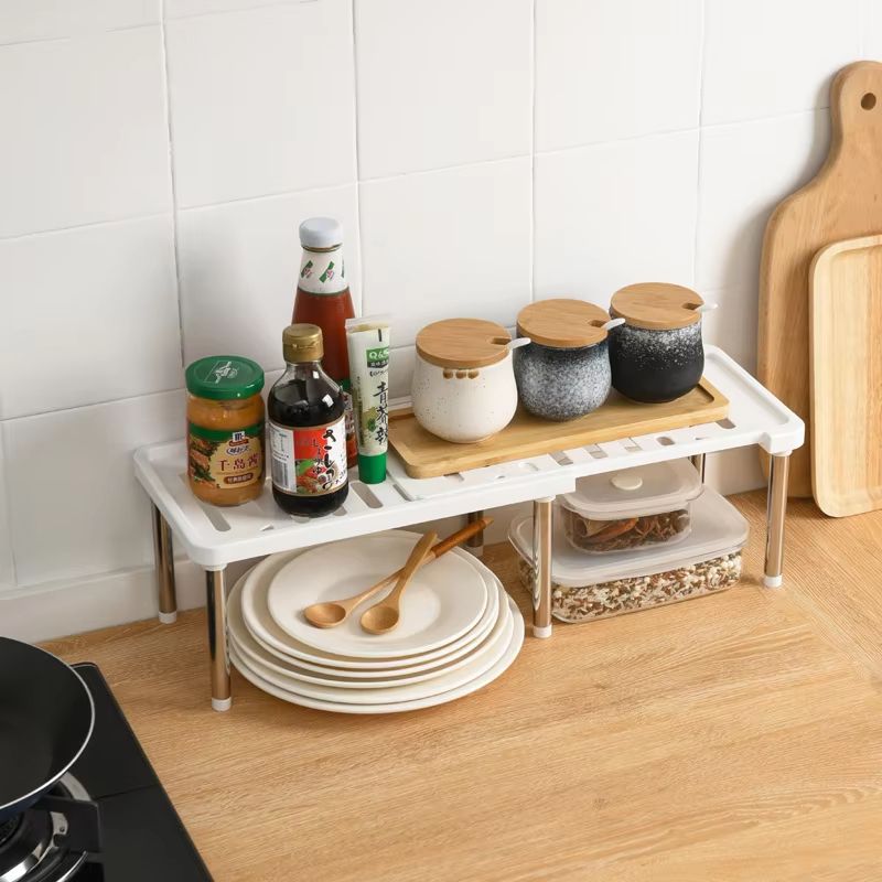 Expandable Kitchen Storage Rack Organizer Shelf for Cabinets and Countertops