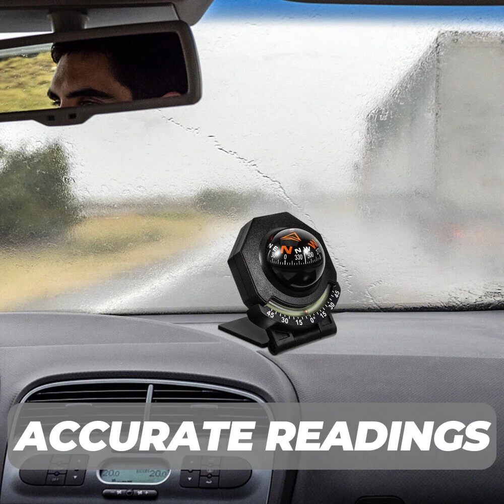 High Precision Car Compass with Inclinometer Dashboard Navigation Gauge